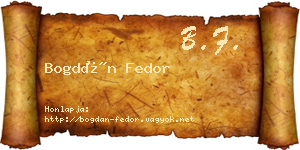 Bogdán Fedor névjegykártya